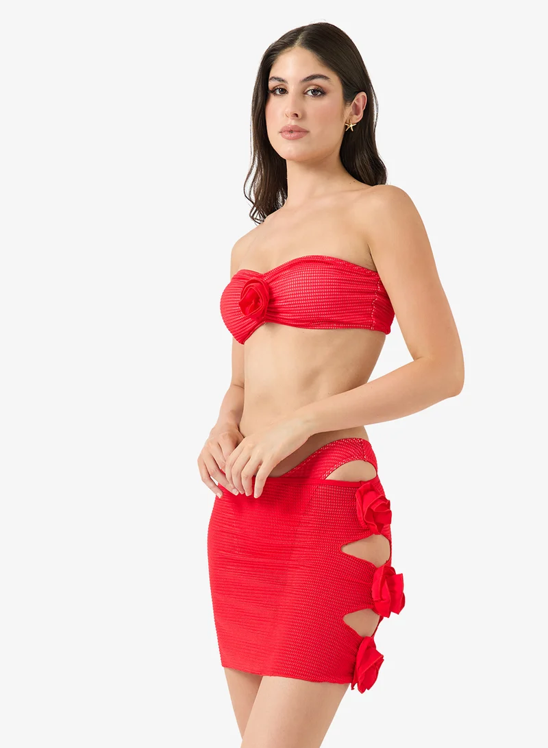 Ginger 3PC Floral Bikini Set with Skirt